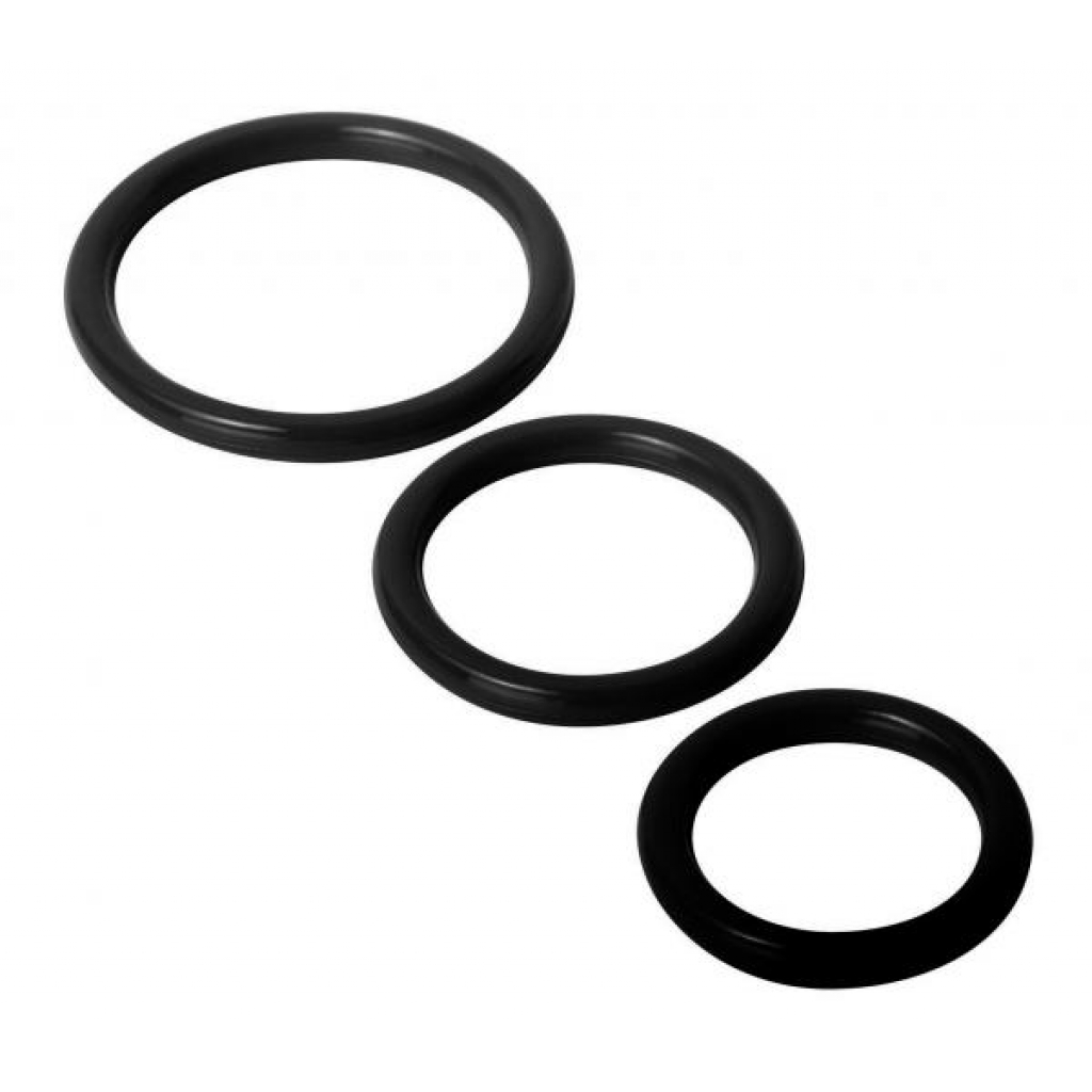 Trinity Silicone Cock Rings - Black