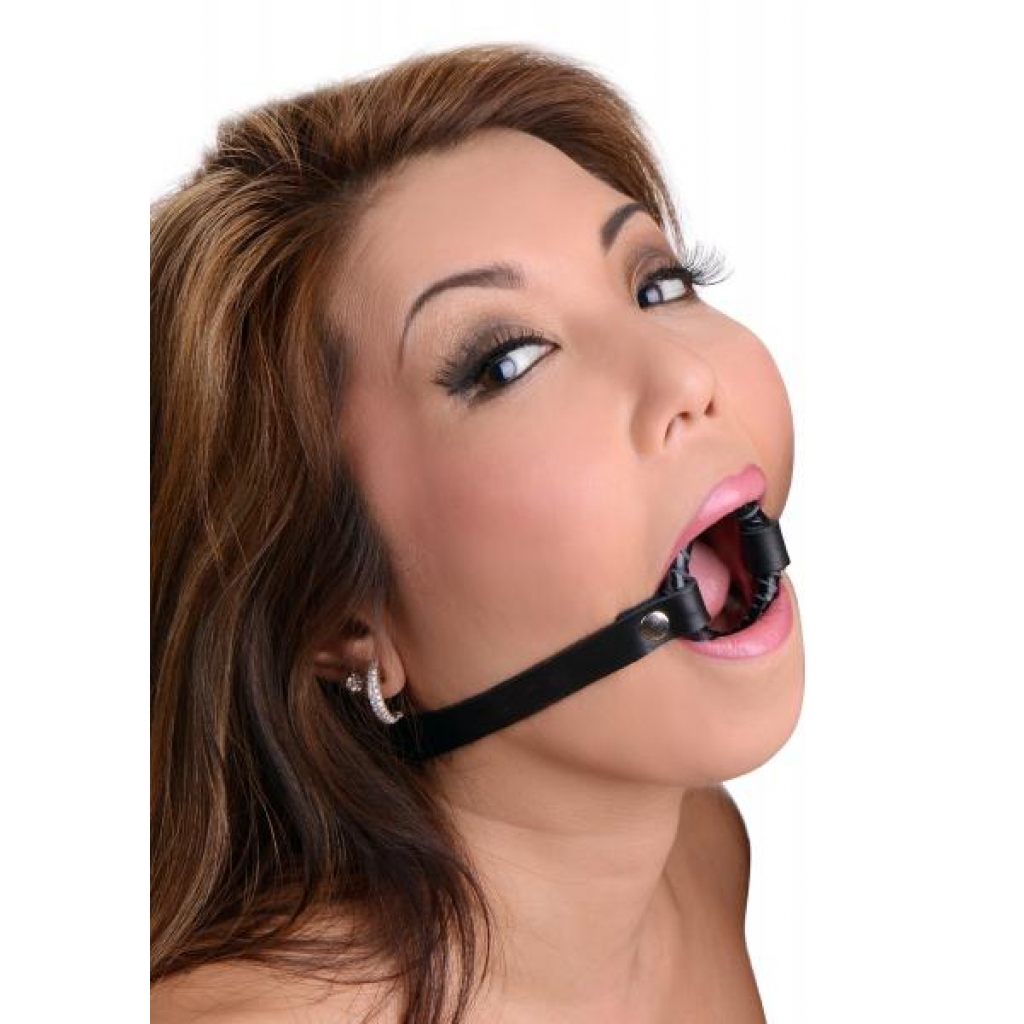 Strict Leather Ring Gag - Medium Black