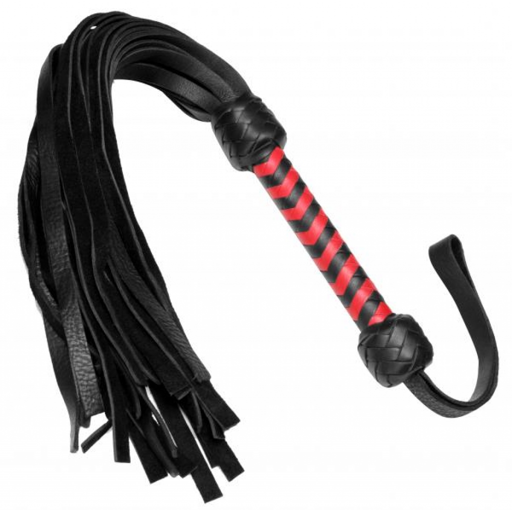 Strict Leather Bullhide Flogger - Black/Red