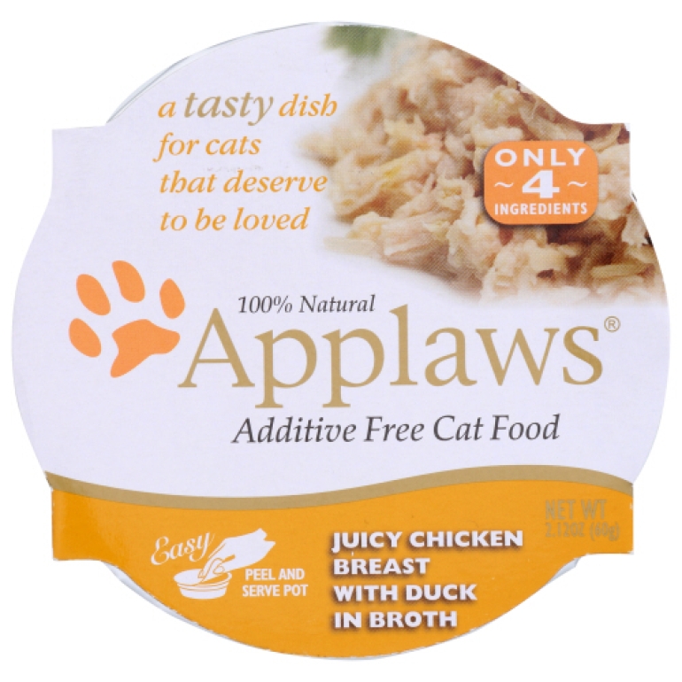 Cat Pots Juicy Chicken Breast with Duck Peel Top Cat Food, 2.12 oz