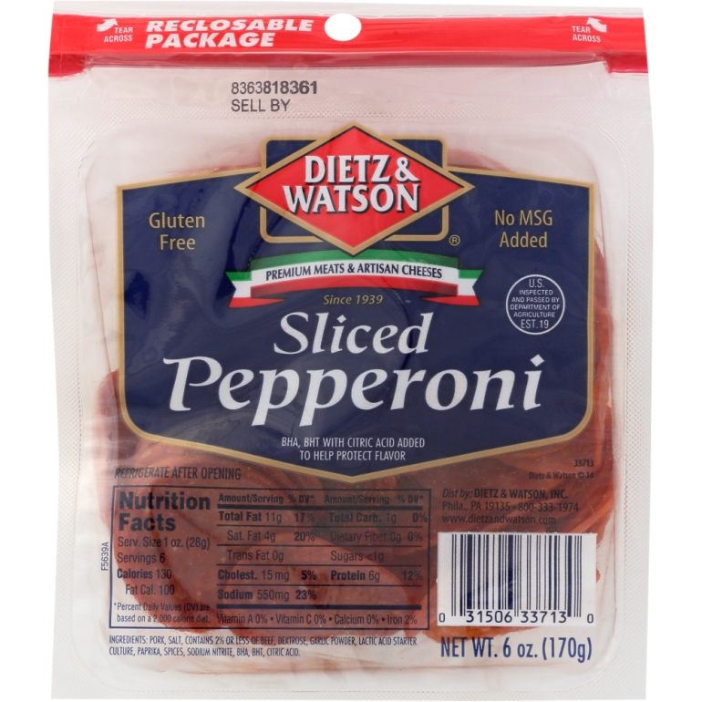 Sliced Pepperoni, 6 oz