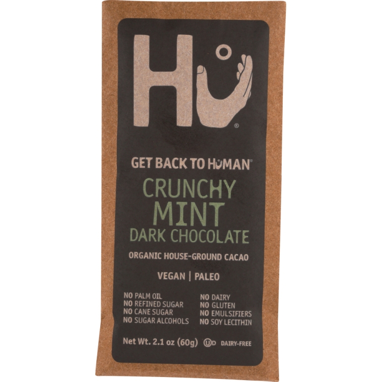 Organic Dark Chocolate Bar Crunchy Mint, 2.1 oz