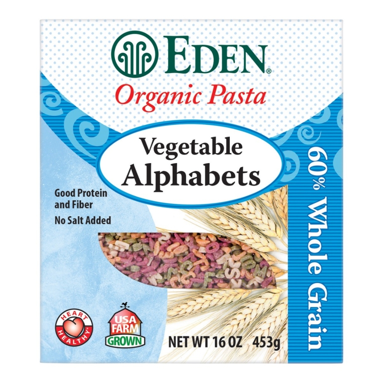 Pasta Vegetable Alphabets Organic, 16 OZ