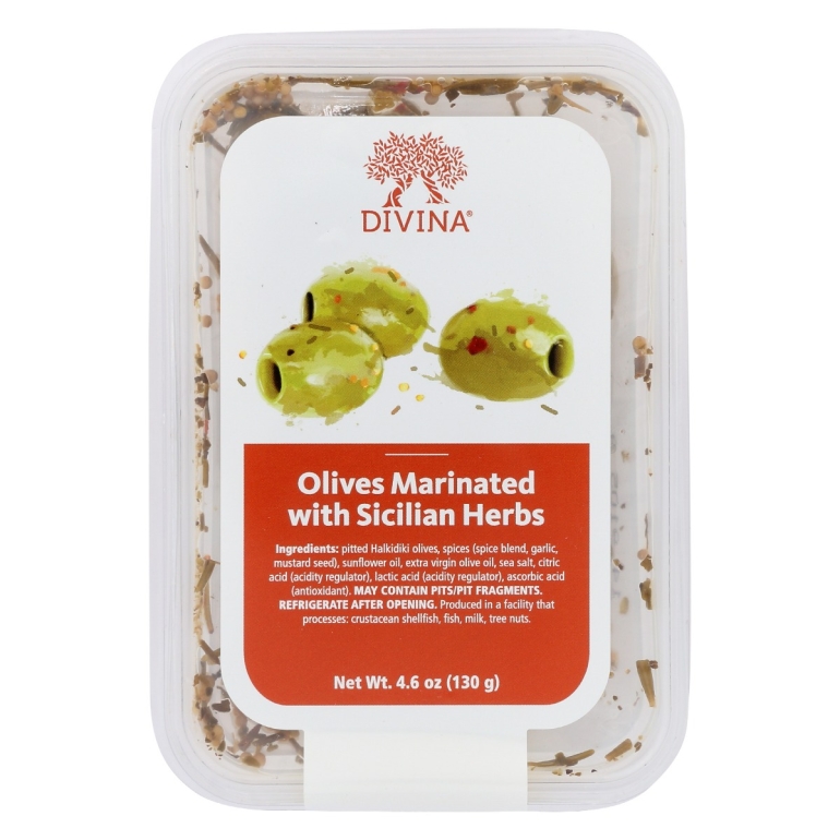 Olives Marinated with Sicilian Herbs, 4.60 oz