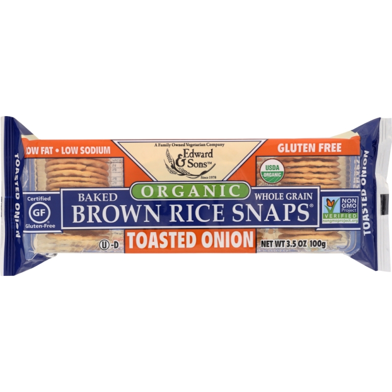Organic Toasted Onion Baked Brown Rice Snaps, 3.5 oz