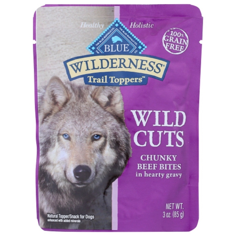Wilderness Wild Cuts Trail Toppers Adult Dog Food Chunky Beef Bites in Hearty Gravy, 3 oz