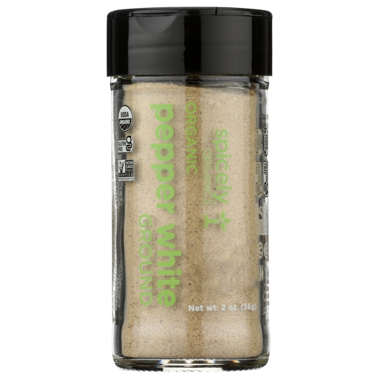Organic Peppercorn White Ground Jar, 2 oz