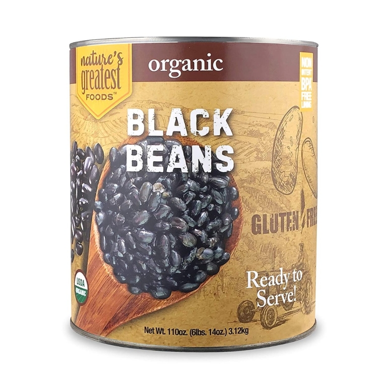 Beans Black Organic, 110 OZ