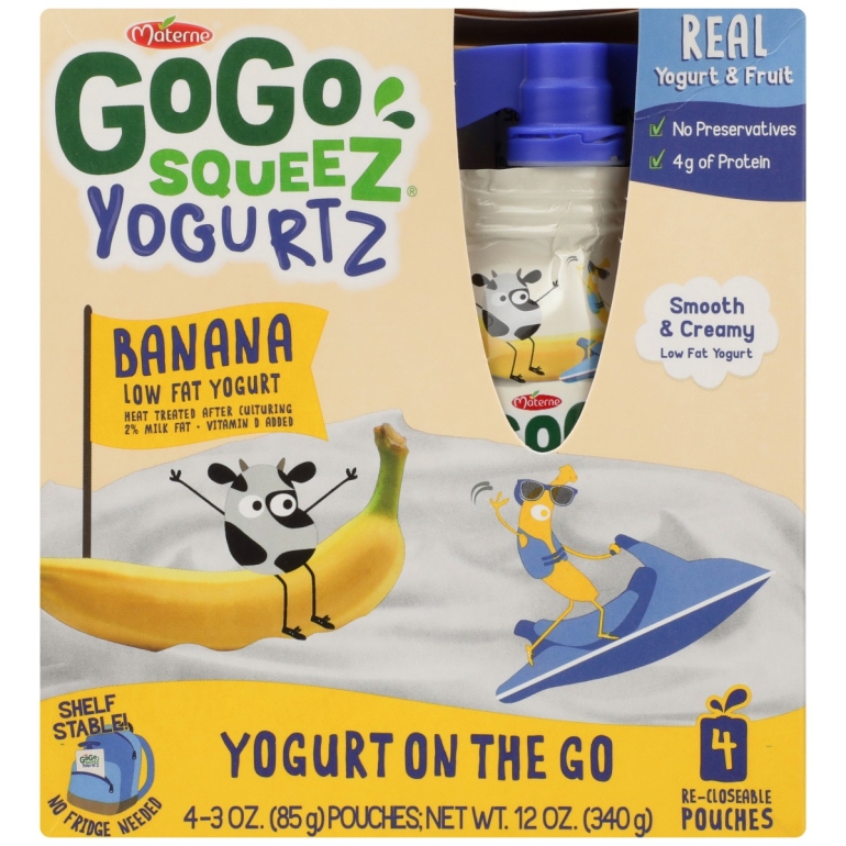 Banana Yogurtz 4Pk, 12 oz