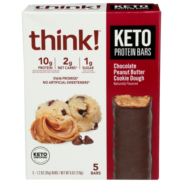 Chocolate Peanut Butter Cookie Dough Keto Protein Bar 5 Pieces, 6 oz