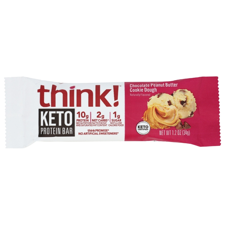 Chocolate Peanut Butter Cookie Dough Keto Protein Bar, 1.2 oz