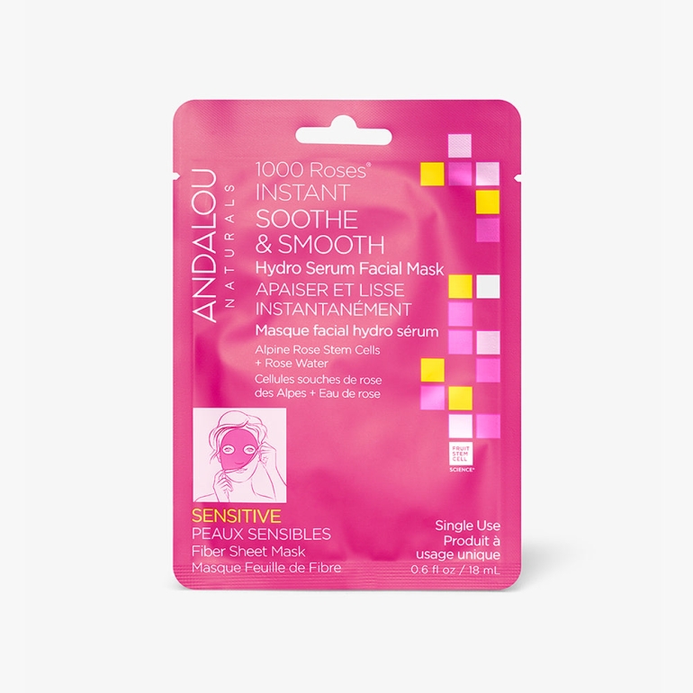 1000 Roses Instant Soothe & Smooth Sheet Mask, 0.6 fo