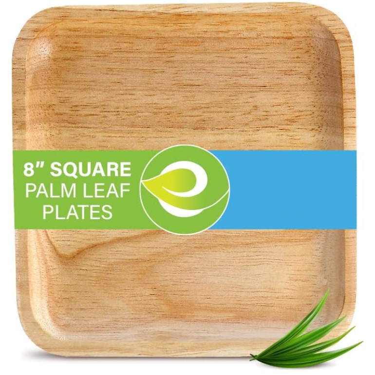 8” Square Palm Leaf Plates, 1 ct