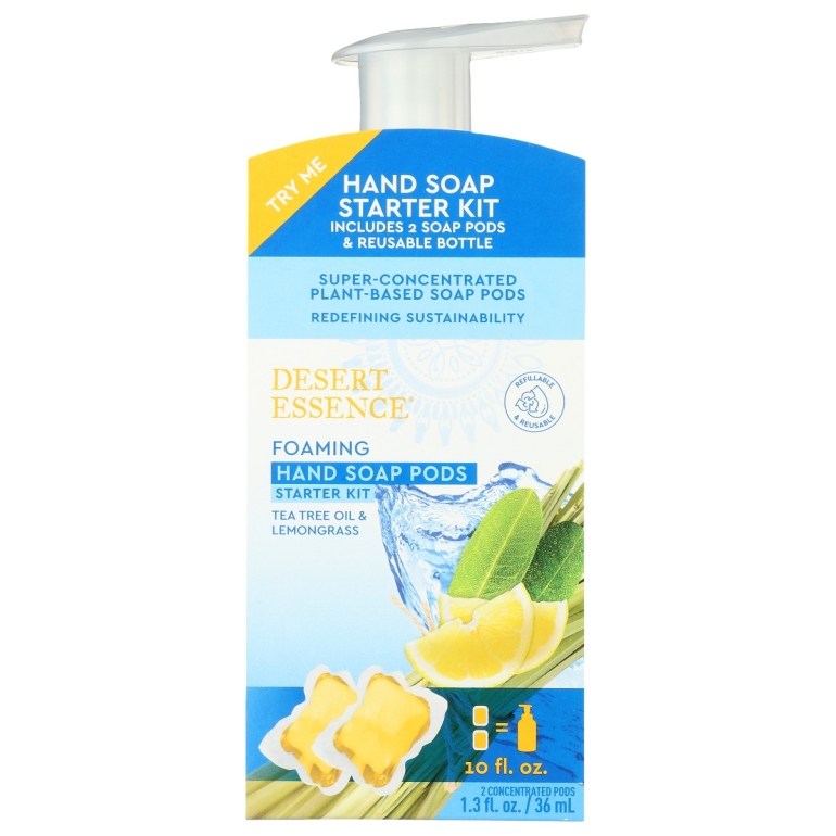 Tea Tree Oil & Lemongrass Foaming Hand Soap Pod Starter Kit, 1.3 fo