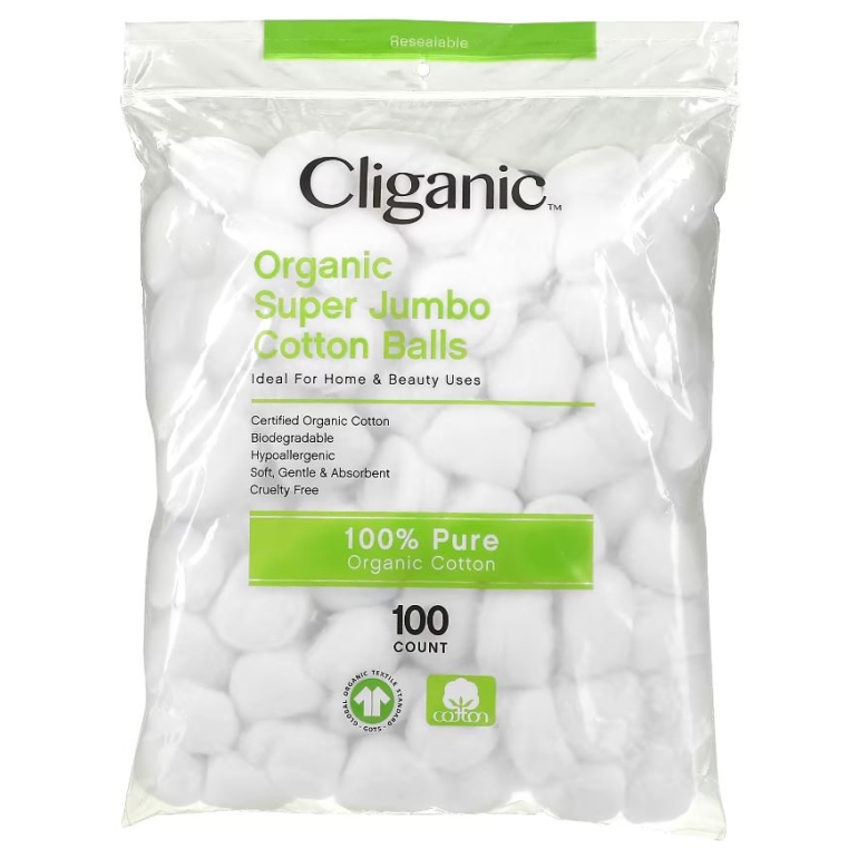 Organic Super Jumbo Cotton Balls, 100 ct