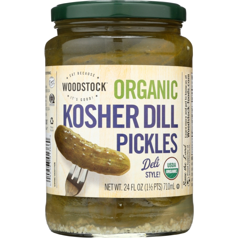 Pickles Dill Whole Kosher Organic, 24 oz