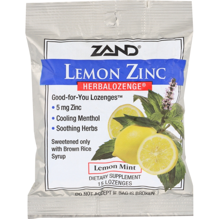 Lemon Zinc Lozenges, 15 pc