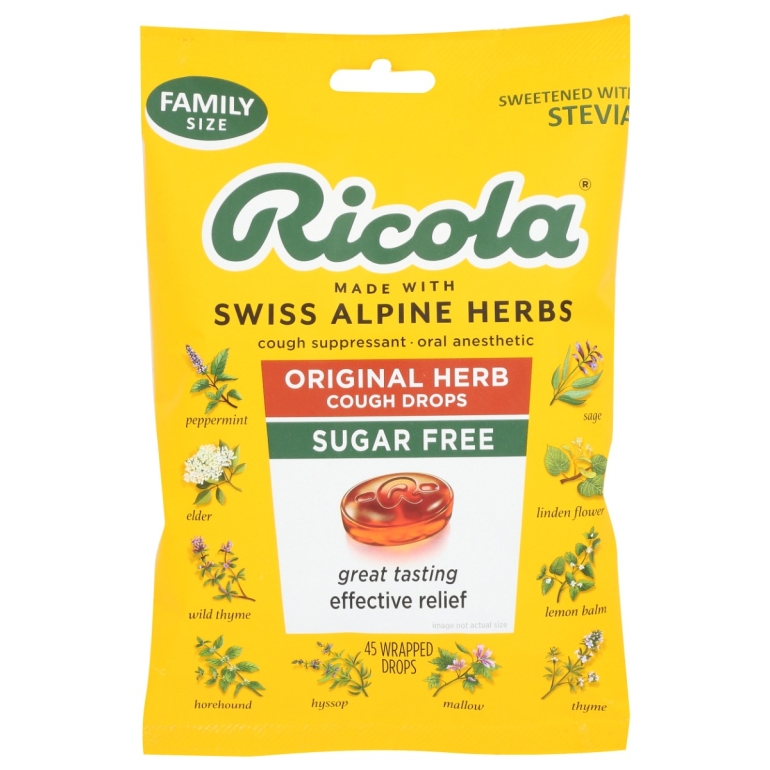 Original Herb Cough Drops Sugar Free, 45 pc