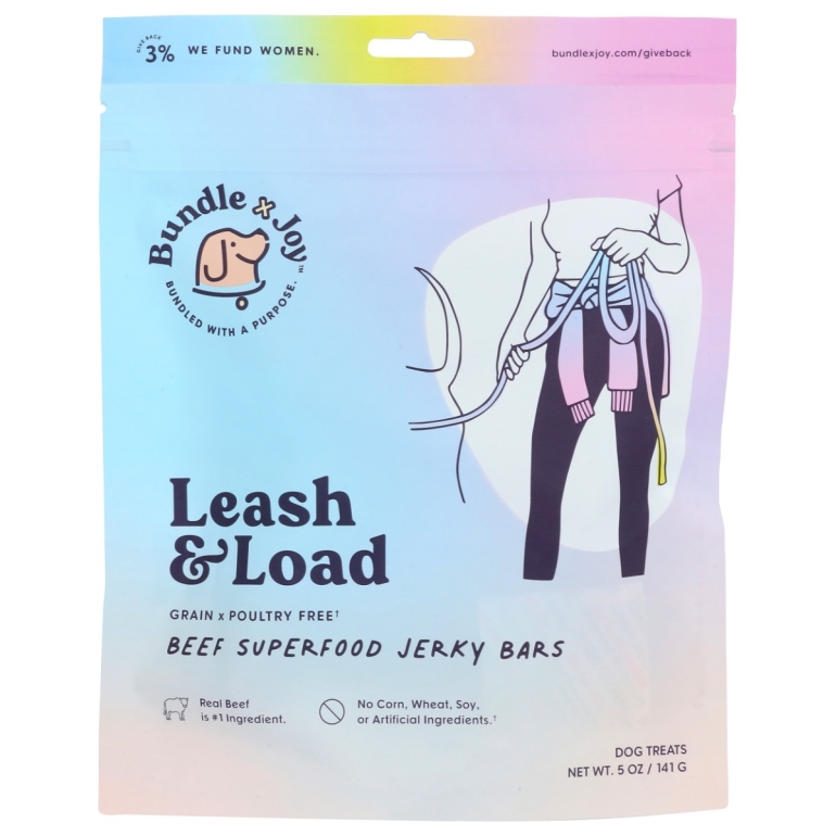 Leash and Load Beef Jerky Superfood Bars, 5 oz