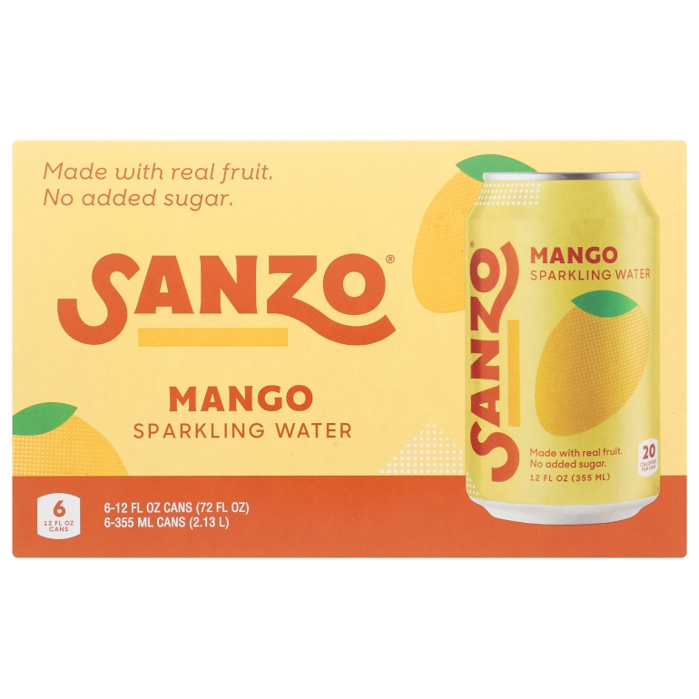 Water Sparkling Mango 6 Cans, 72 FO