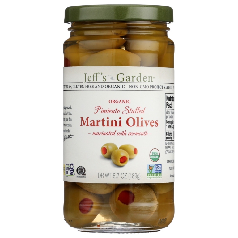 Organic Pimiento Stuffed Martini Olives, 12 fo