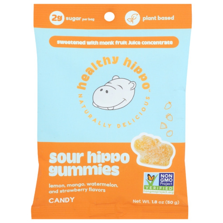 Candy Sour Hippo Gummies, 1.8 OZ