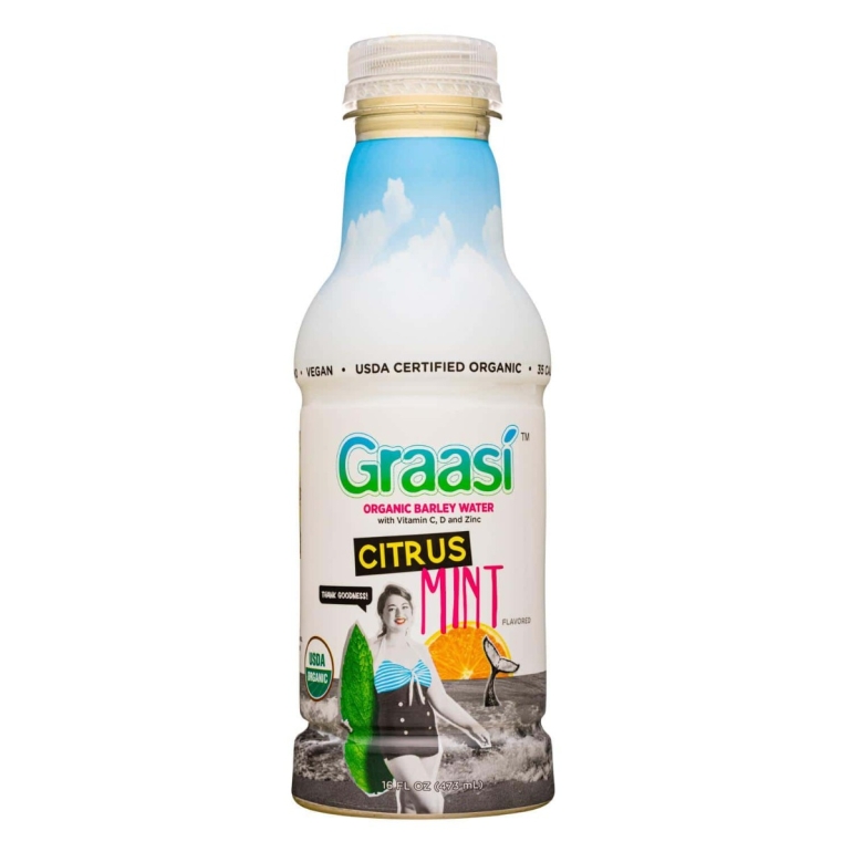 Citrus Mint Barley Grass Water, 16 fo