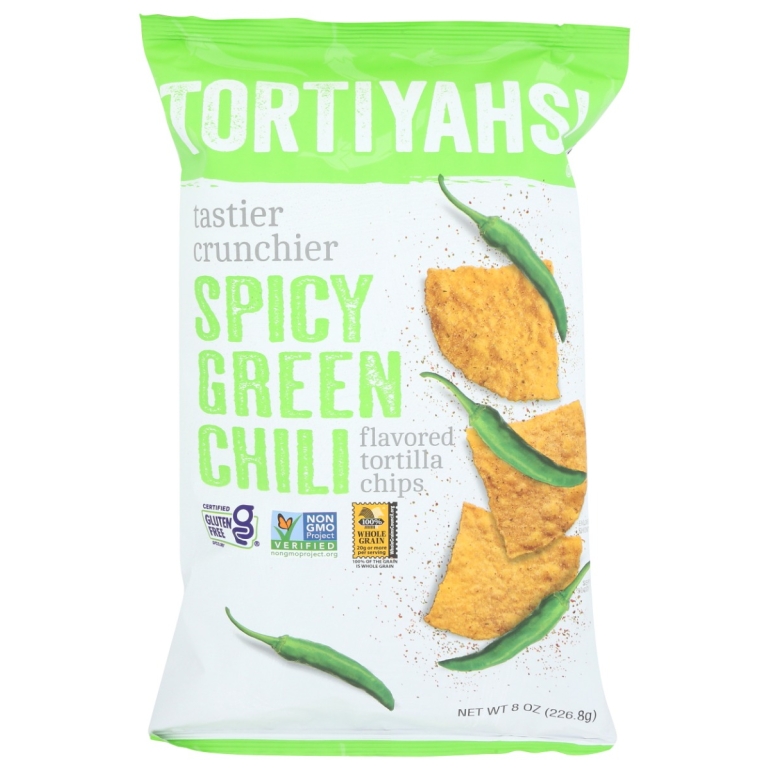 Spicy Green Chili Tortilla Chips, 8 oz