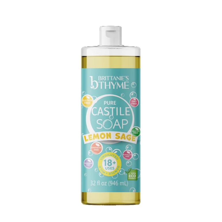 Lemon Sage Pure Castile Liquid Soap, 32 fo