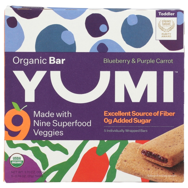 Blueberry and Purple Carrot Organic Bar, 3.7 oz