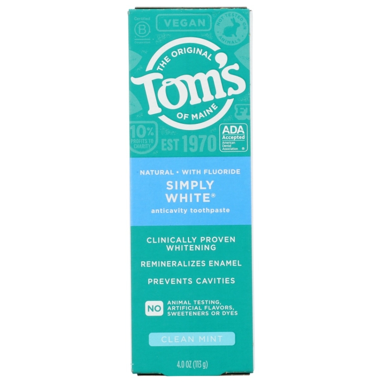 Simply White Toothpaste Clean Mint, 4 oz