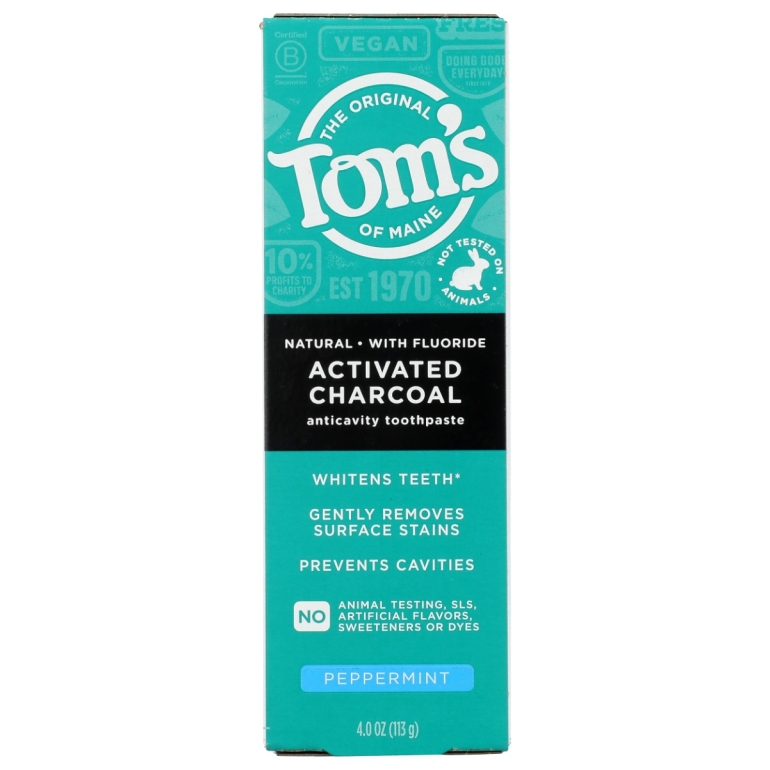 Activated Charcoal Toothpaste Peppermint, 4 oz