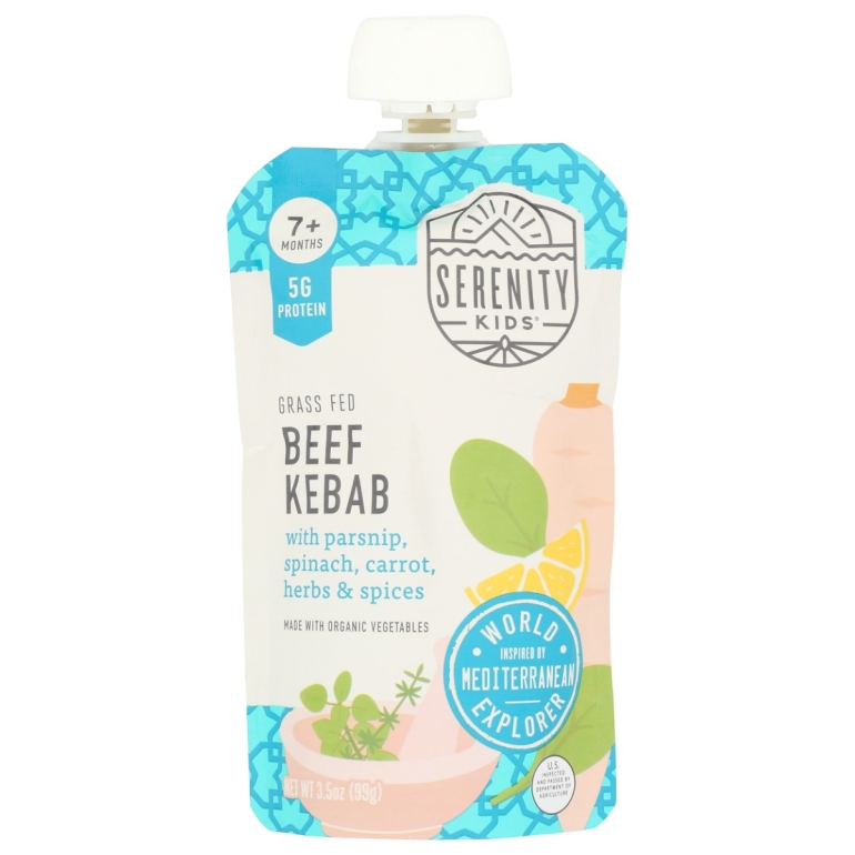 Beef Kebab Baby Food Pouch, 3.5 oz
