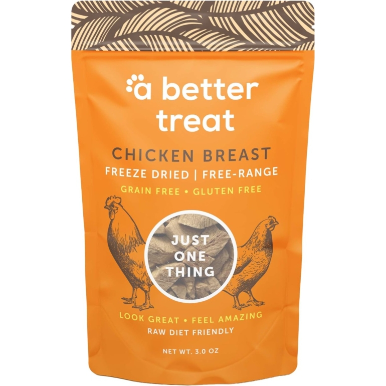 Freeze Dried Raw Free Range Chicken Breast Dog and Cat Treats, 3 oz