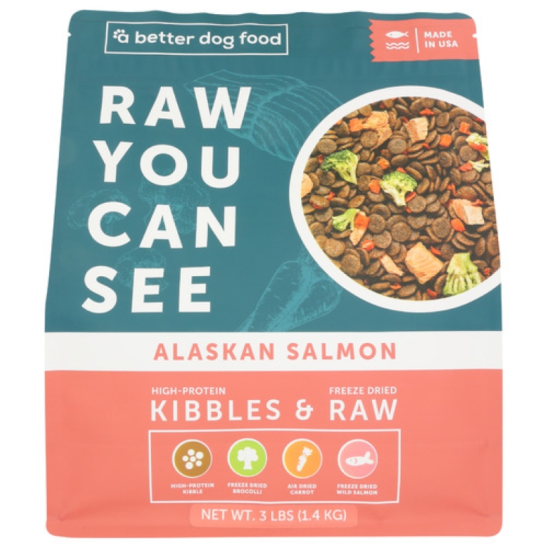Kibbles and Raw Alaskan Salmon Dog Food, 3 lb