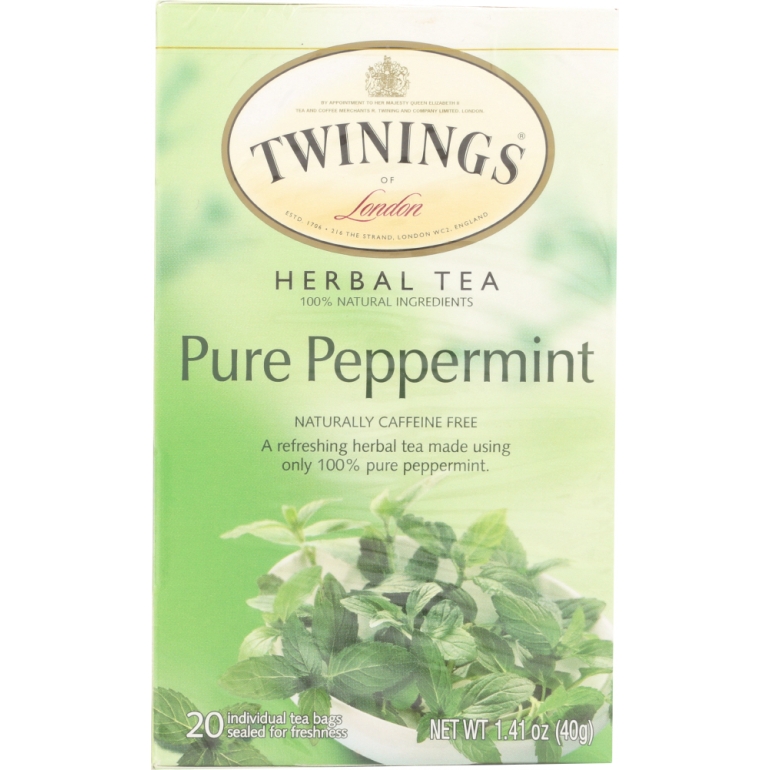 Pure Peppermint Tea Caffeine Free 20 Tea Bags, 1.41 Oz