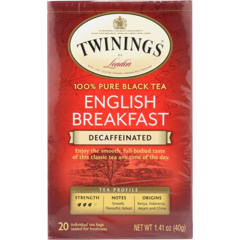 Classics English Breakfast Tea Naturally Decaffeinated, 20 Tea Bags, 1.41 oz