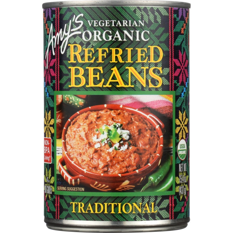 Vegetarian Organic Refried Beans Traditional, 15.4 Oz