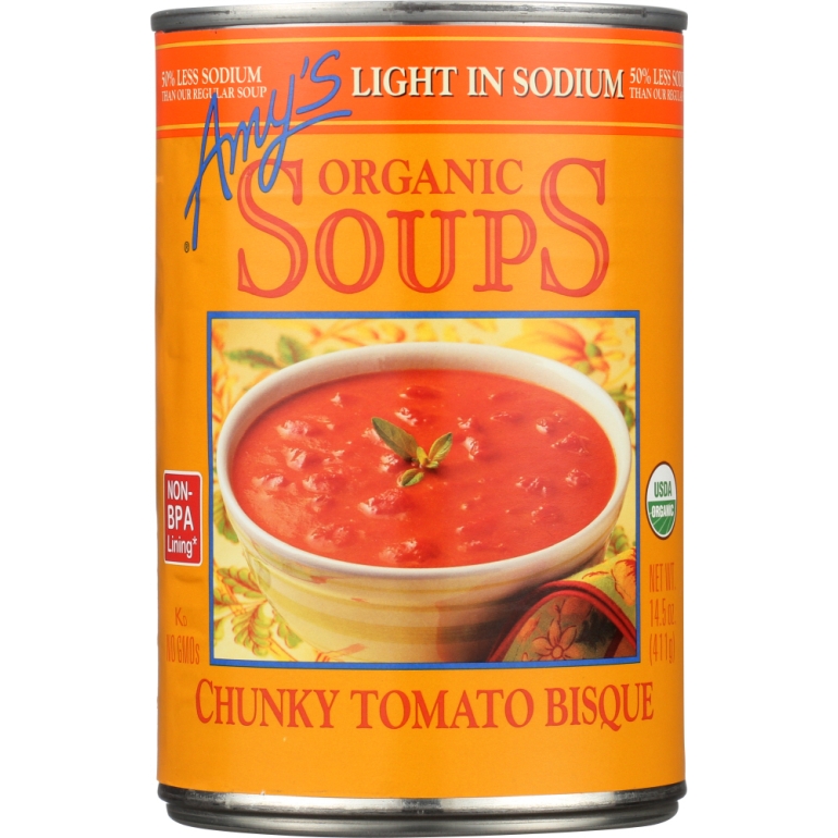 Organic Soup Chunky Tomato Bisque Light in Sodium, 14.5 oz