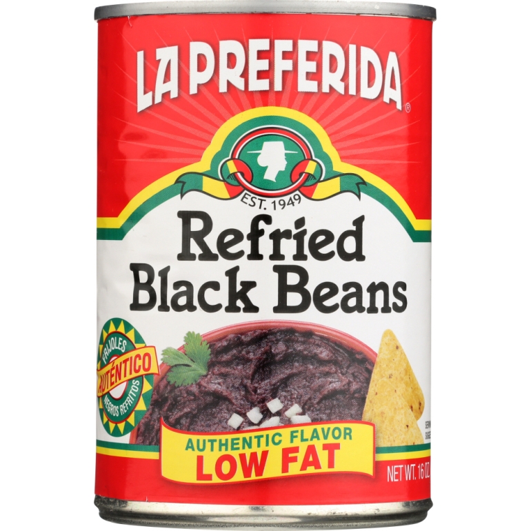 Refried Black Beans Authentic Flavor 99% Fat Free, 16 oz