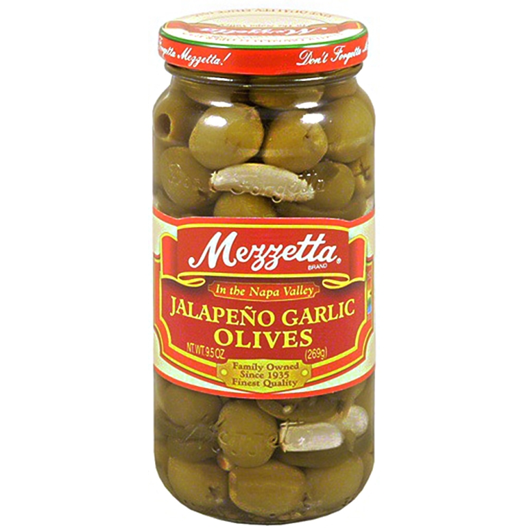 Jalapeño Garlic Olives, 9.5 oz