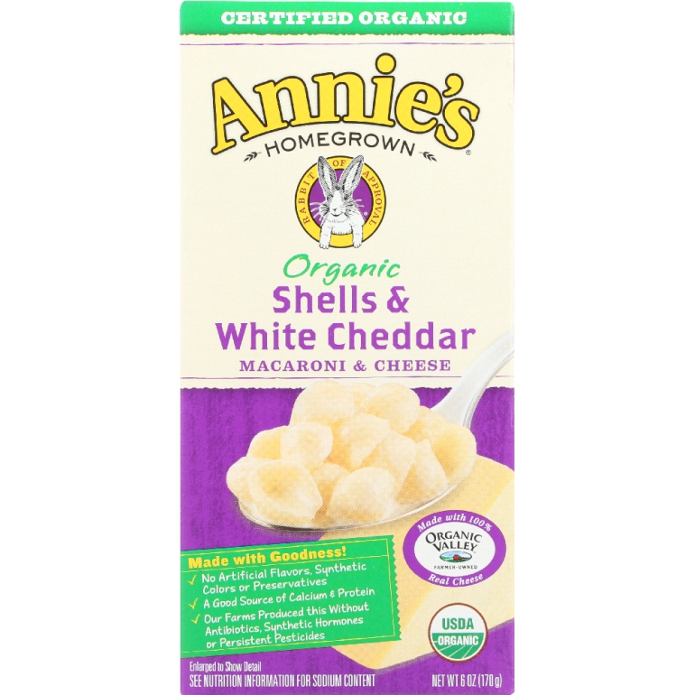 Organic Shells and White Cheddar Macaroni and Cheese, 6 Oz