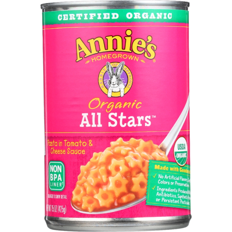 Organic All Stars Pasta in Tomato and Cheese Sauce, 15 Oz