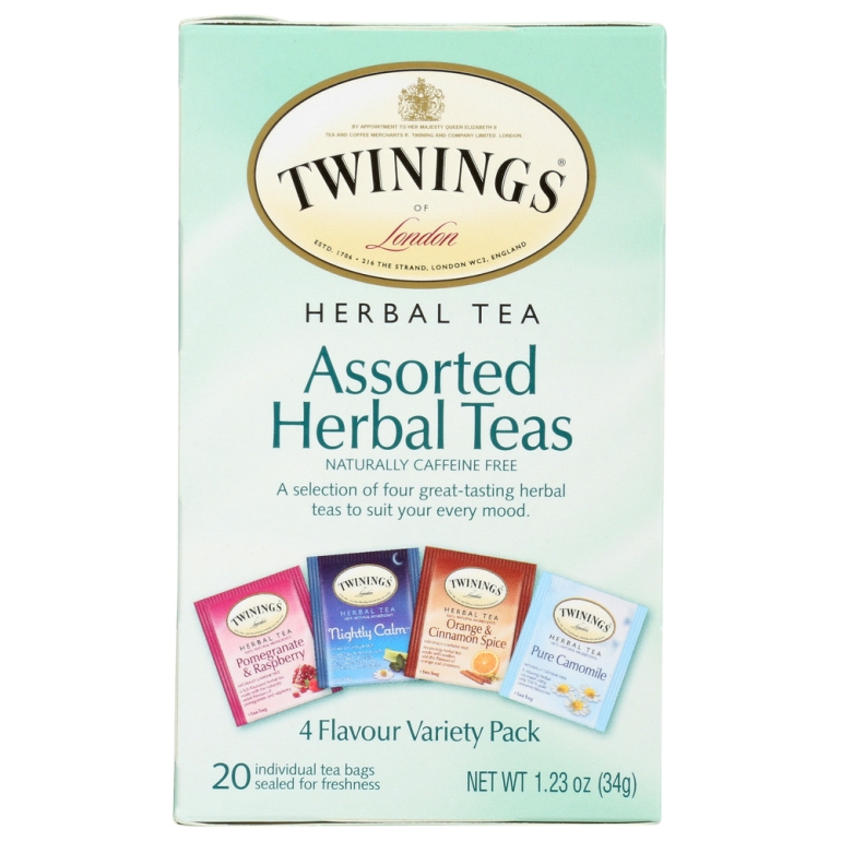 Assorted Herbal Teas Variety Pack Caffeine Free 20 bags, 1.23 oz