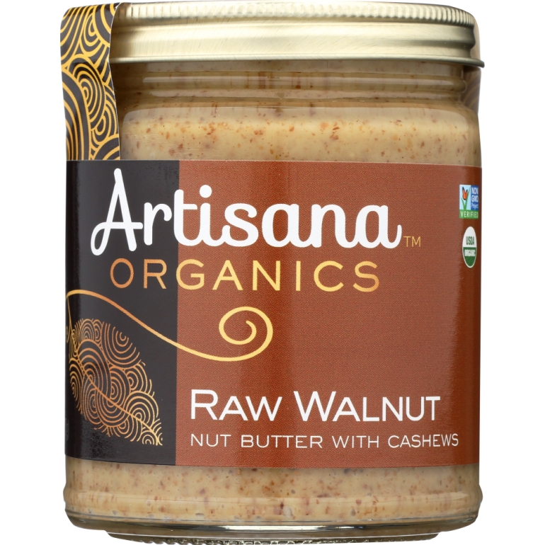 100% Organic Raw Walnut Butter with Cashews, 8 oz