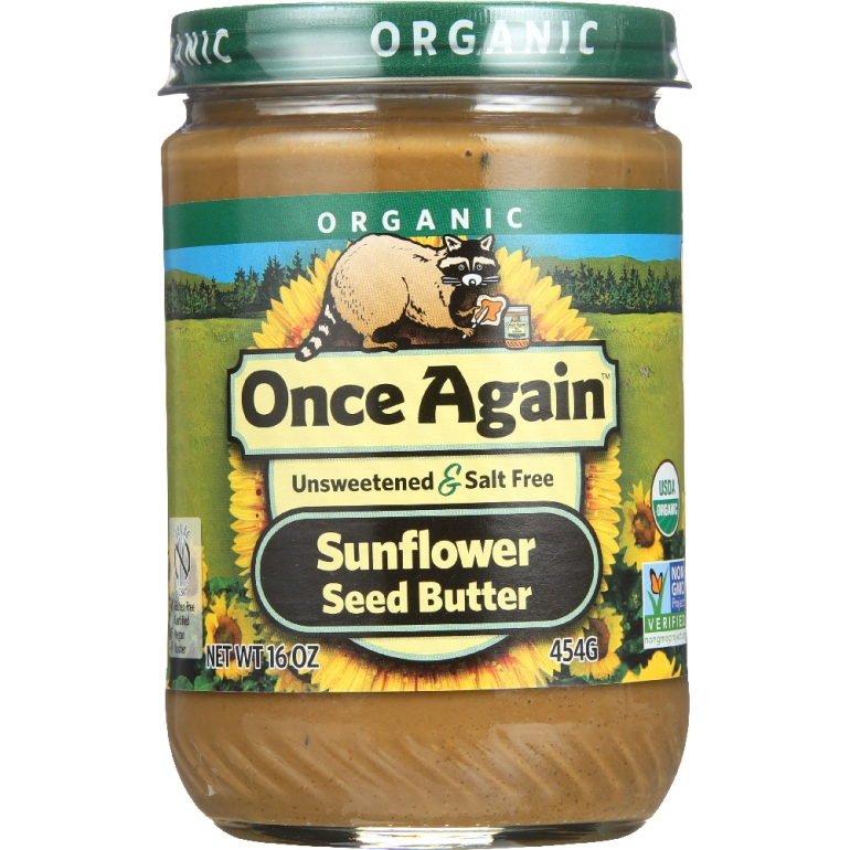 Organic Sunflower Seed Butter Unsweetened & Salt Free, 16 oz