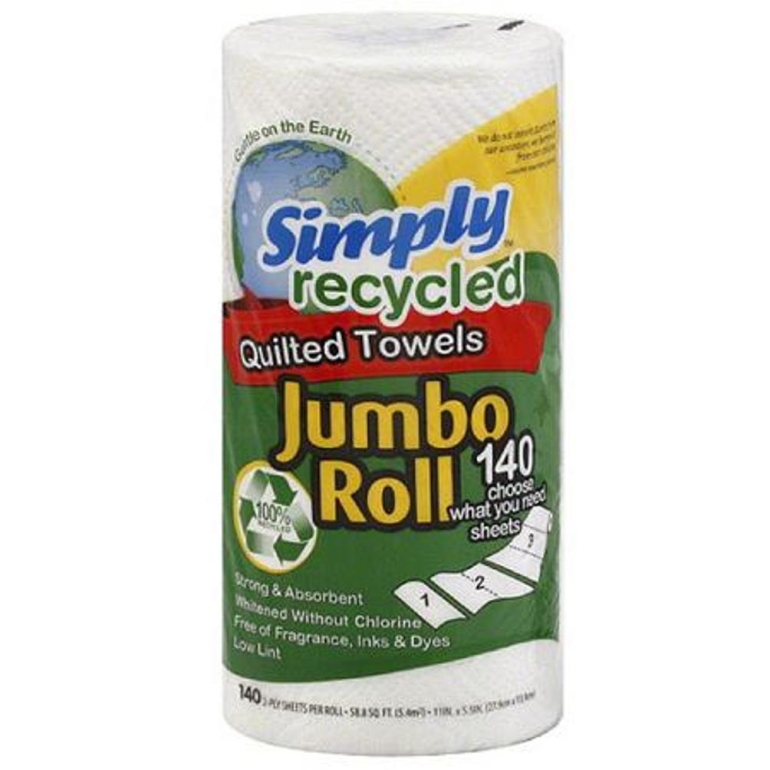 Jumbo Roll 2 Ply Quilted Paper Towels 140 Sheets, 1 Roll