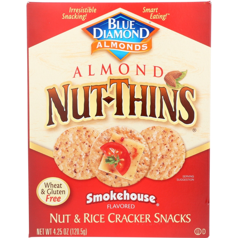 Natural Almond Nut-Thins Cracker Snacks Smokehouse, 4.25 oz