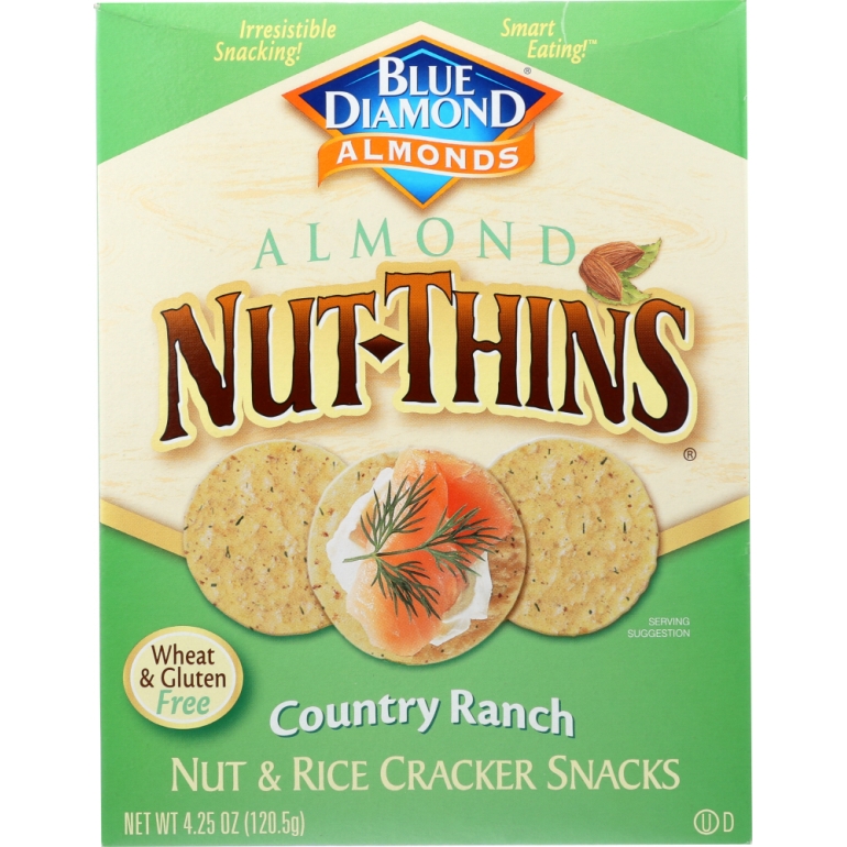 Almond Nut-Thins Nut And Rice Cracker Snacks Country Ranch, 4.25 oz