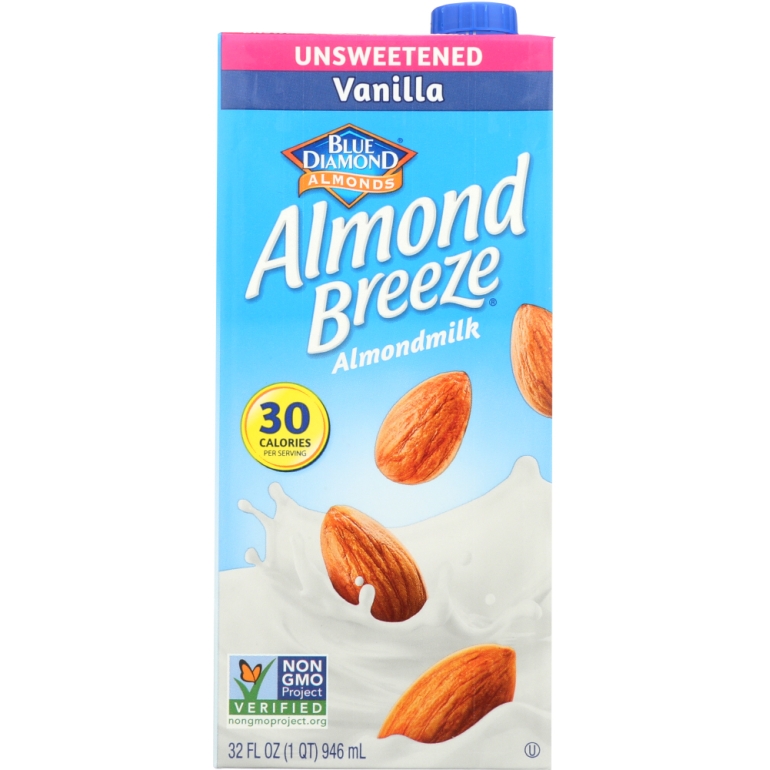 Natural Almond Breeze Vanilla Unsweetened, 32 oz